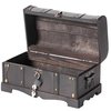 Vintiquewise Small Pirate Style Wooden Treasure Chest with Small Vintage Padlock and Key QI003026.LK